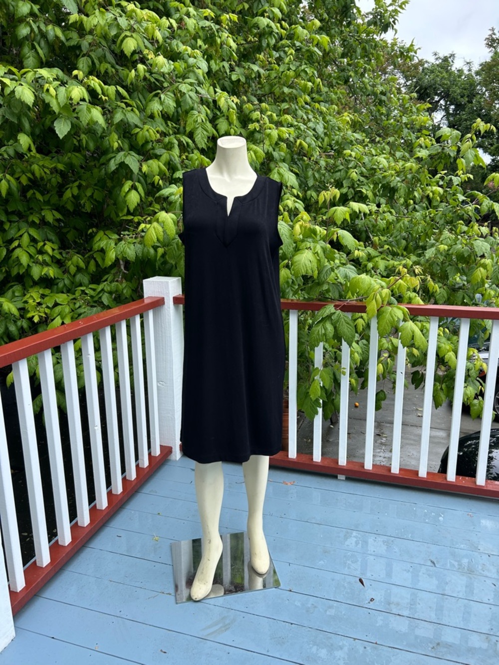 Sleeveless Black V-Neck Dress | Chico’s Size 2